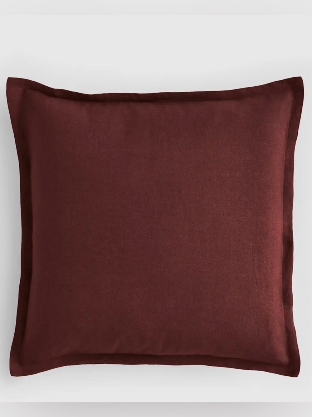 NEW Quince European Linen Euro Sham, 26 X 26 (Burgundy)